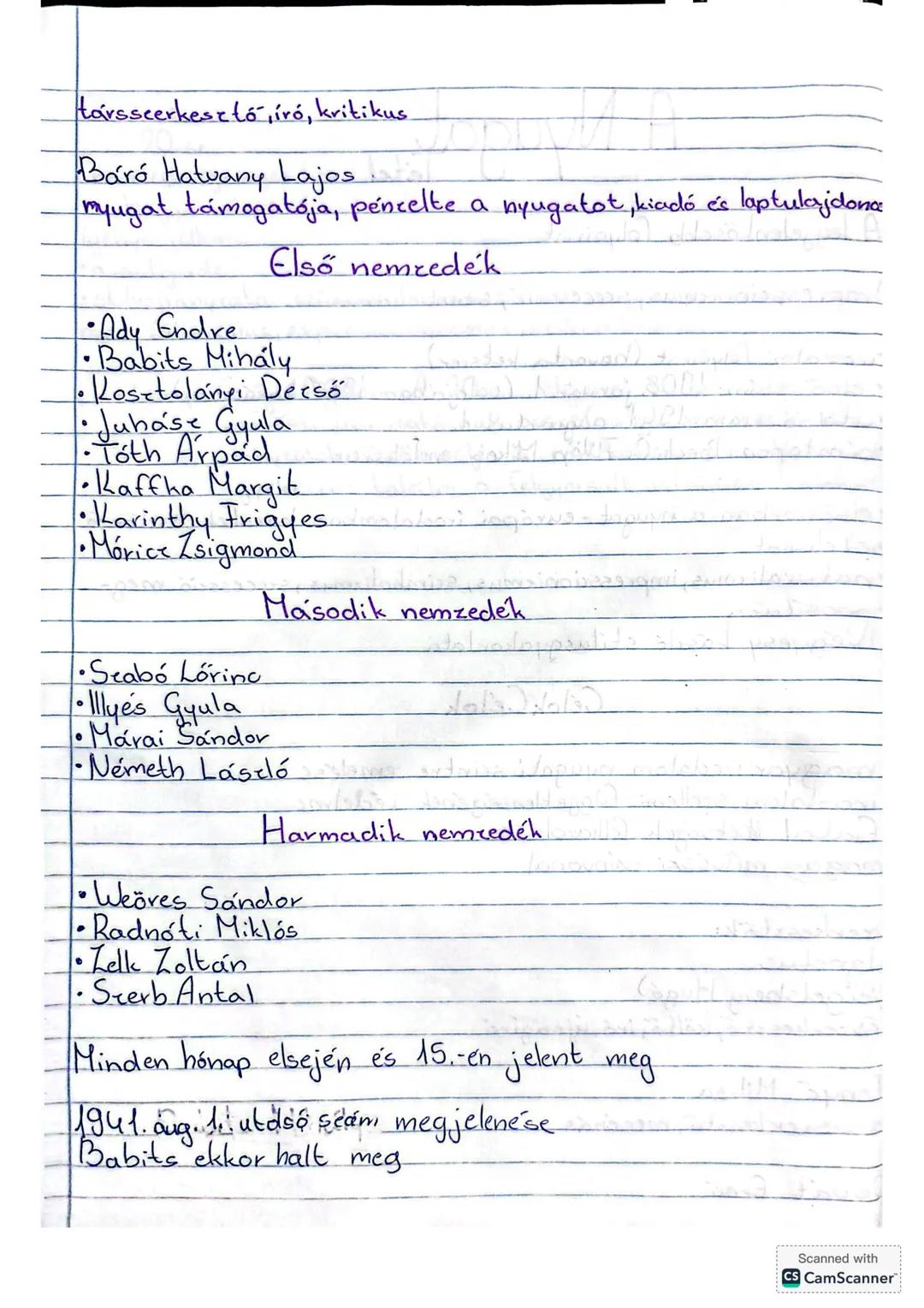 A Nyugat
Tétel
A legjelentősebb folyóirat
-Impresszionizmus, szecesszió, szimbolizmus
-irodalmi folyóirat (havonta kétszer)
• első szám: 190