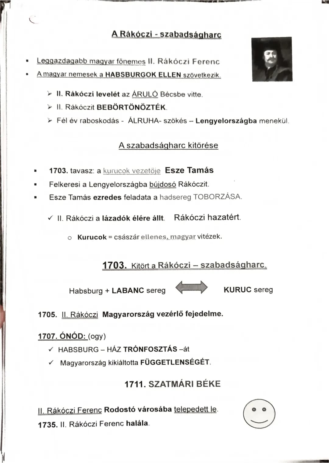 A Rákóczi szabadságharc
Leggazdagabb magyar fönemes II. Rákóczi Ferenc
A magyar nemesek a HABSBURGOK ELLEN szövetkezik.
➤ II. Rákóczi levelé