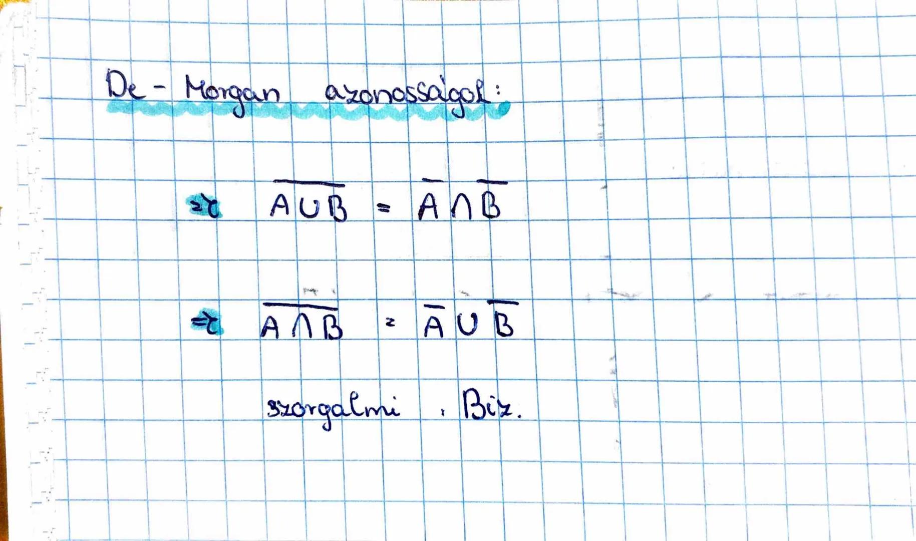 # 3.óra
# Müveletek halmazokkal
Az alaphalmaz az a halmaz aminél a szóban forgó halmazok részhalmazai.
## Müveletek:
- Különbség: A\B : A