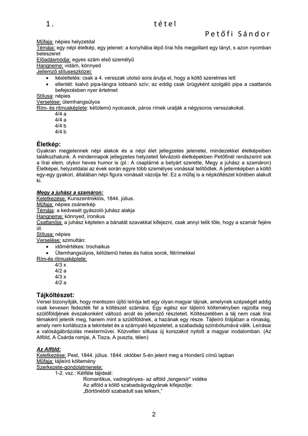 1.
tétel
Petőfi Sándor
Petőfi Sándor
(1823-1849)
* 1823 január 1-jén született Kiskőrösön
* Apja: Petrovics István, anyja: Hrúz Mária
*