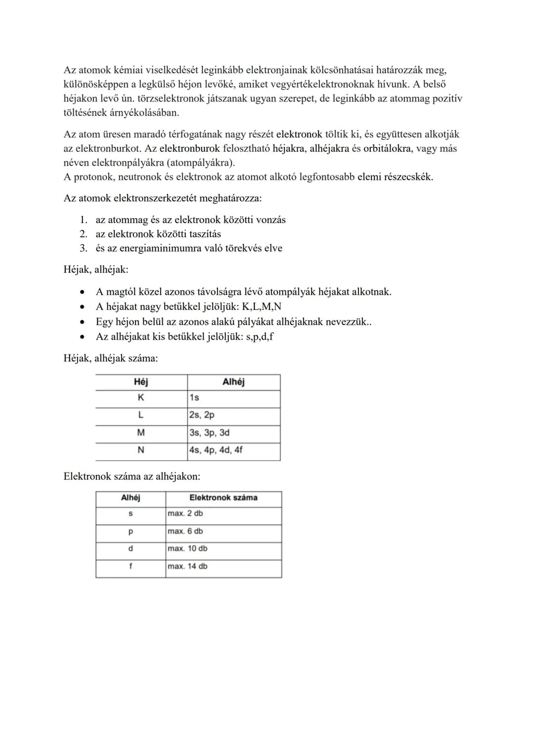 Az atom felépítése – 2. oldal