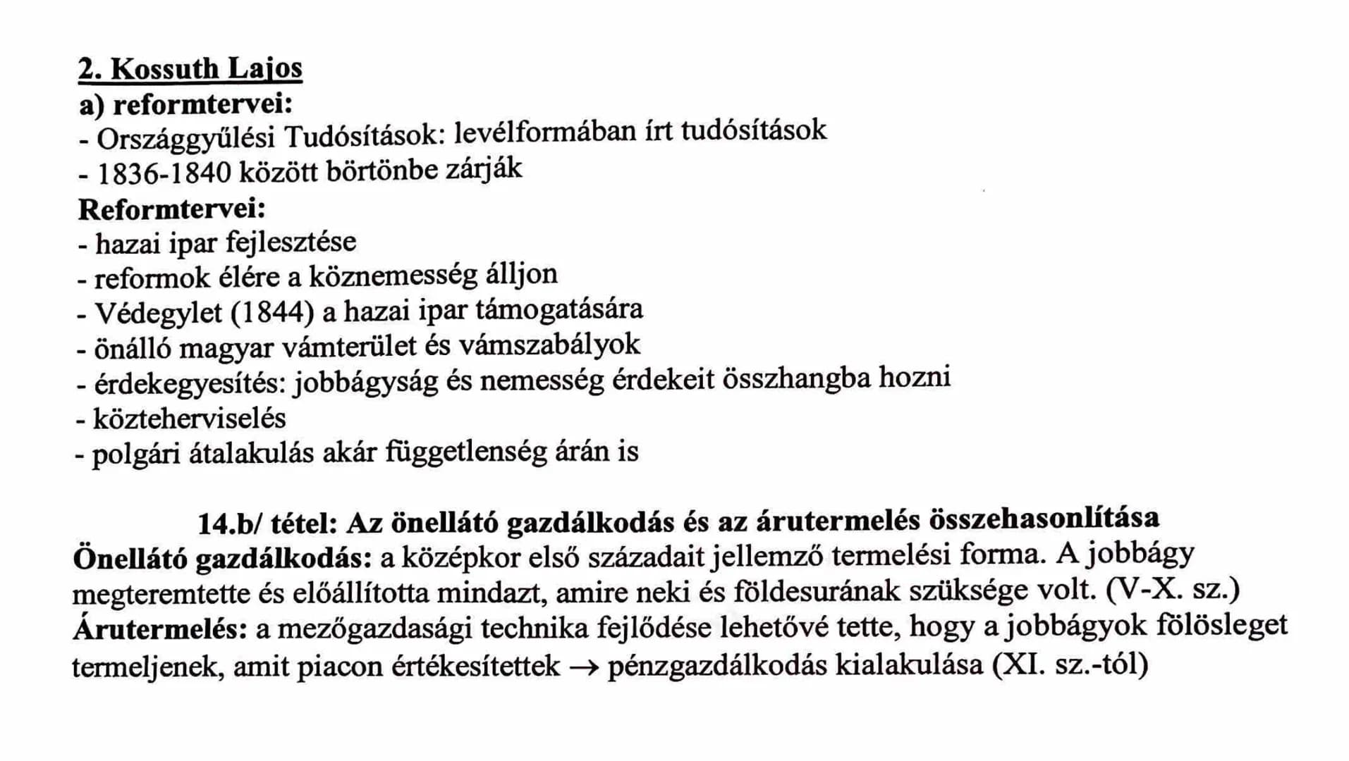 I. Fogalmak
14.a/tétel: Reformkor
- reformkor: Magyarországon az 1825-1848 közötti időszak, az országgyűlés feladata az
or zásgot reformokka