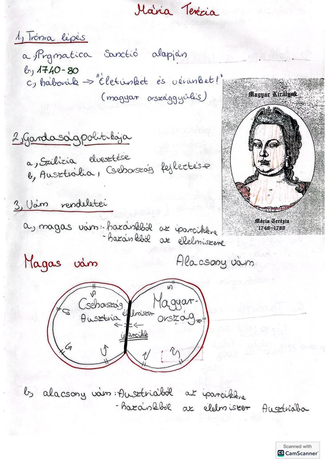 Mária Terézia
1. Trònra lépés
a. Prgmatica Sanctió alapján
b. 1740-80 → "Életünket és vérünket!"
(magyar országgyűlés)
2. Gazdaságpolitikája