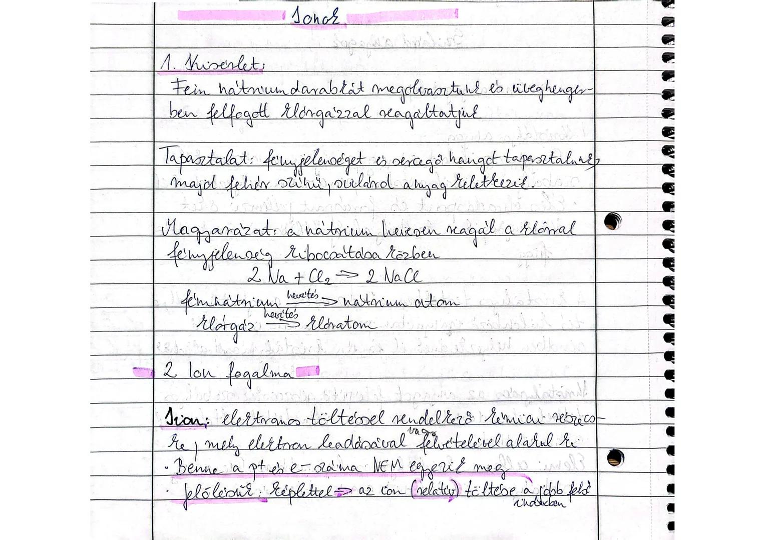 ## Sonor
1. Kiserlet:
Fein hatnum darabit megolvartunk és üveghenger-
ben felfogott klórgázal reagáltatjuk
Tapasztalat: fényjelenséget és