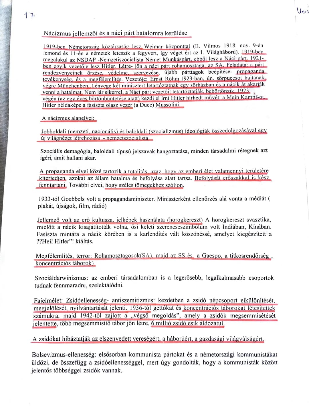 ## Nácizmus jellemzői és a náci párt hatalomra kerülése
1919-ben Németország köztársaság lesz Weimar központtal (11. Vilmos 1918. nov. 9-én