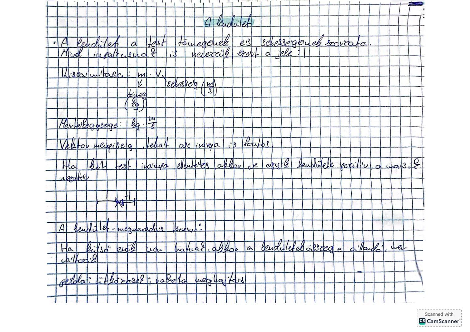 • A lendület a test tömegének és sebességének szorzata.
• Mivélt impulzus és nevezték el, a jele: $ $
• Kifejezése: m.V.
$\frac{kg.m}{s}$