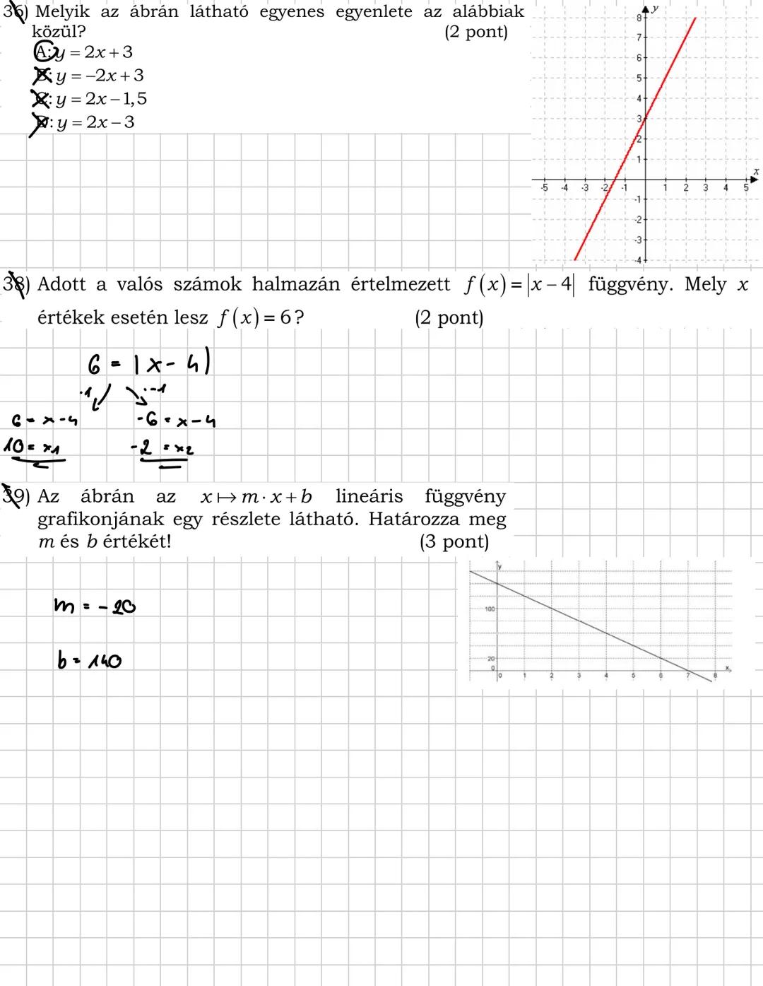 # Függvények
• Függvény: függvény esetén azokat a szerencsés x-eket, amelyekhez a függvény
hozzárendel egy y számot, a függvény hozzárendel