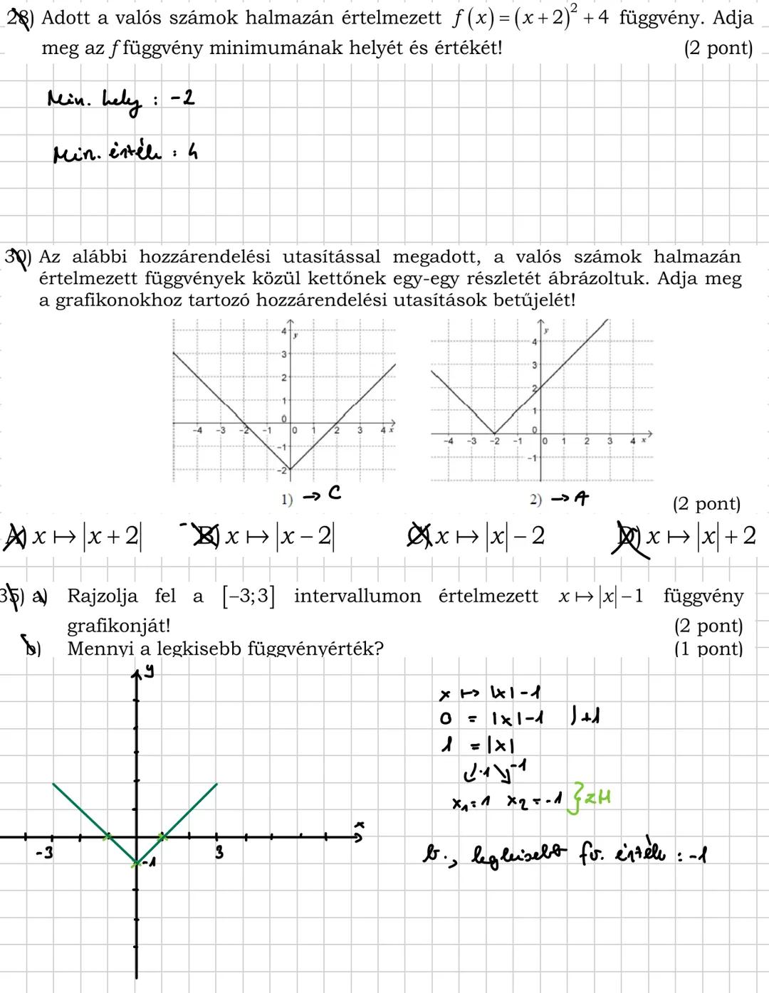 # Függvények
• Függvény: függvény esetén azokat a szerencsés x-eket, amelyekhez a függvény
hozzárendel egy y számot, a függvény hozzárendel