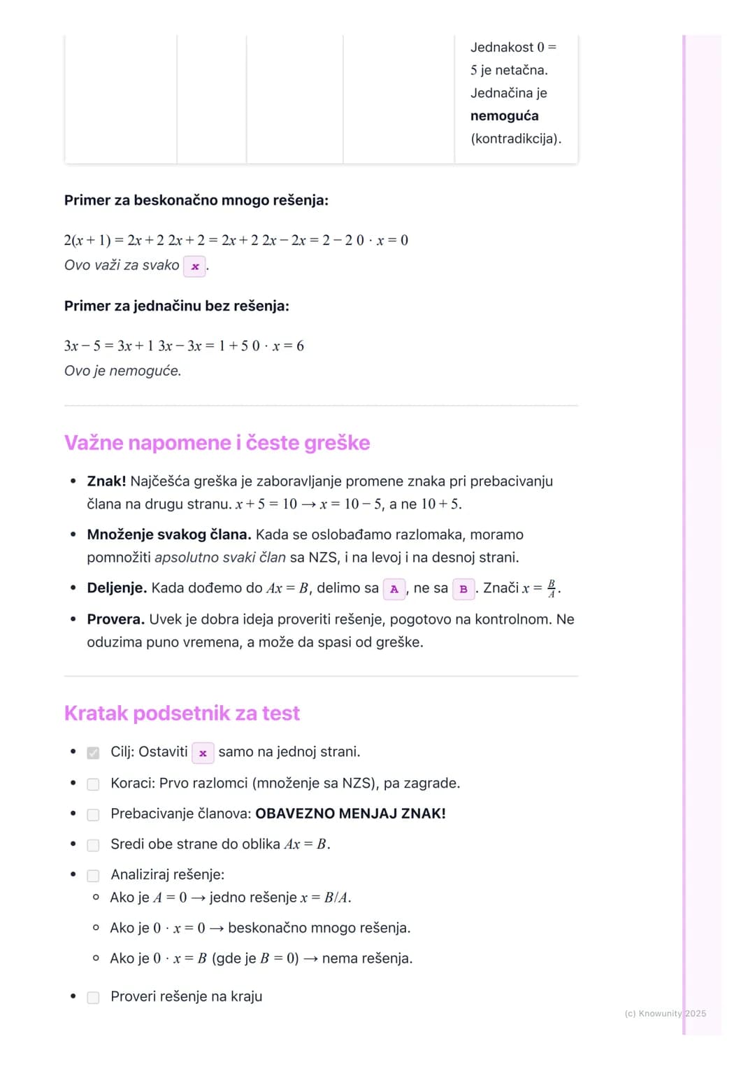 # Linearne jednačine sa jednom
nepoznatom
Uvod u linearne jednačine
Linearne jednačine su kao zagonetke gde treba da pronađemo vrednost
ne