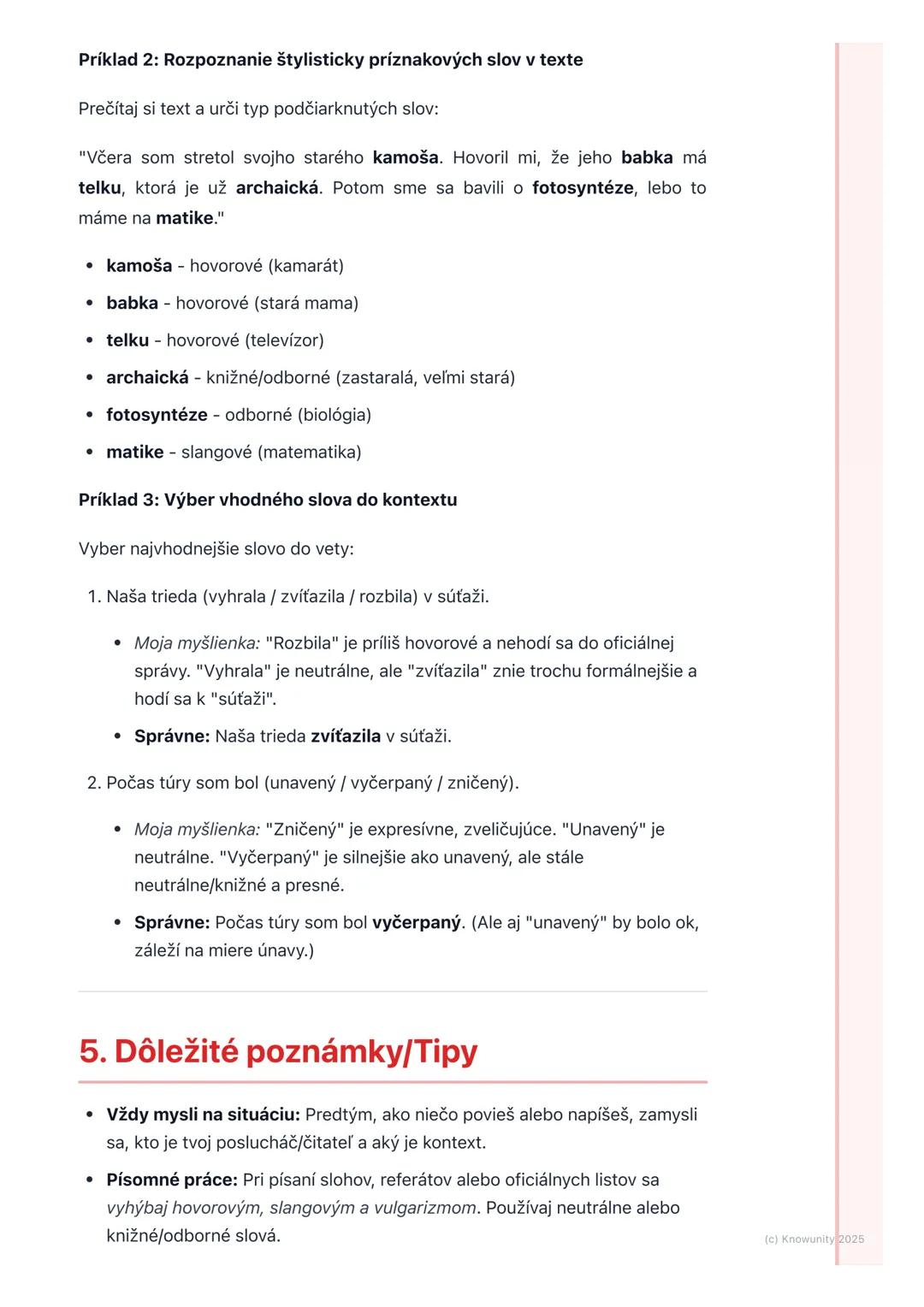 # Štylistické rozvrstvenie
slovnej zásoby
1. Prehľad
Štylistické rozvrstvenie slovnej zásoby je o tom, ako sa slová v našom jazyku
delia p