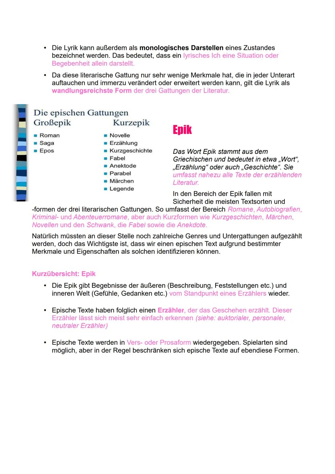 # Literarische Gattungen
## Dramatik
Das Drama kennen wir aus dem Theater und
meint übersetzt „Handlung". Folglich meint
diese literarisch