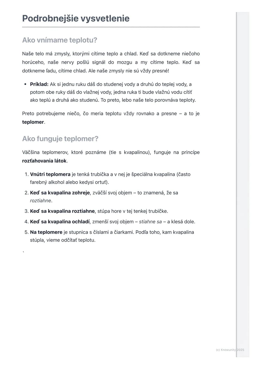 # Čo je teplota?
## Úvod - čo je teplota?
Teplota je jedna z najdôležitejších vecí, o ktorých sa budeme učiť vo fyzike. Je
to vlastne spôs