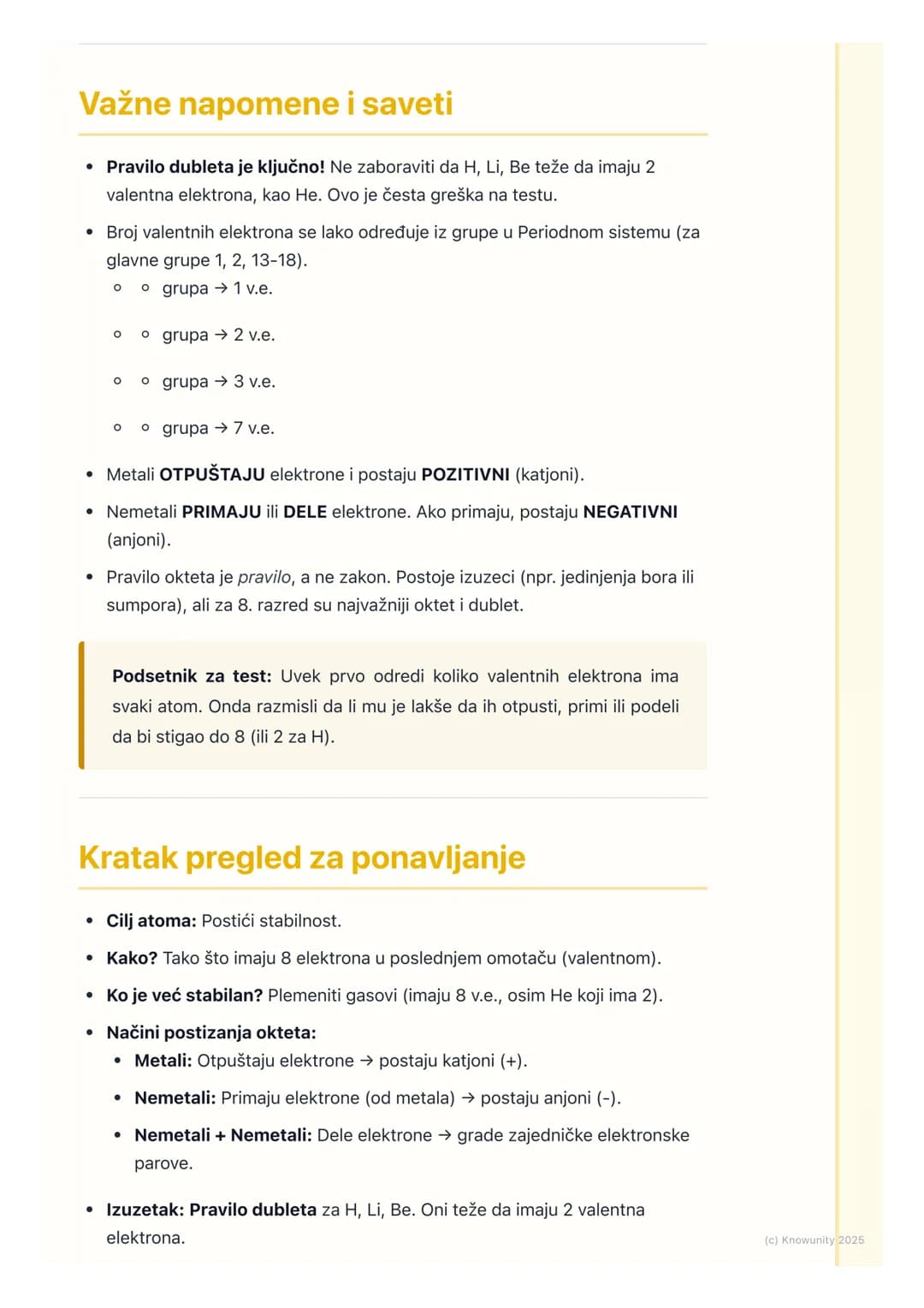 # Pravilo okteta
## Uvod u pravilo okteta
Atomi se u prirodi retko nalaze sami. Uglavnom se spajaju sa drugim atomima i
grade hemijske vez