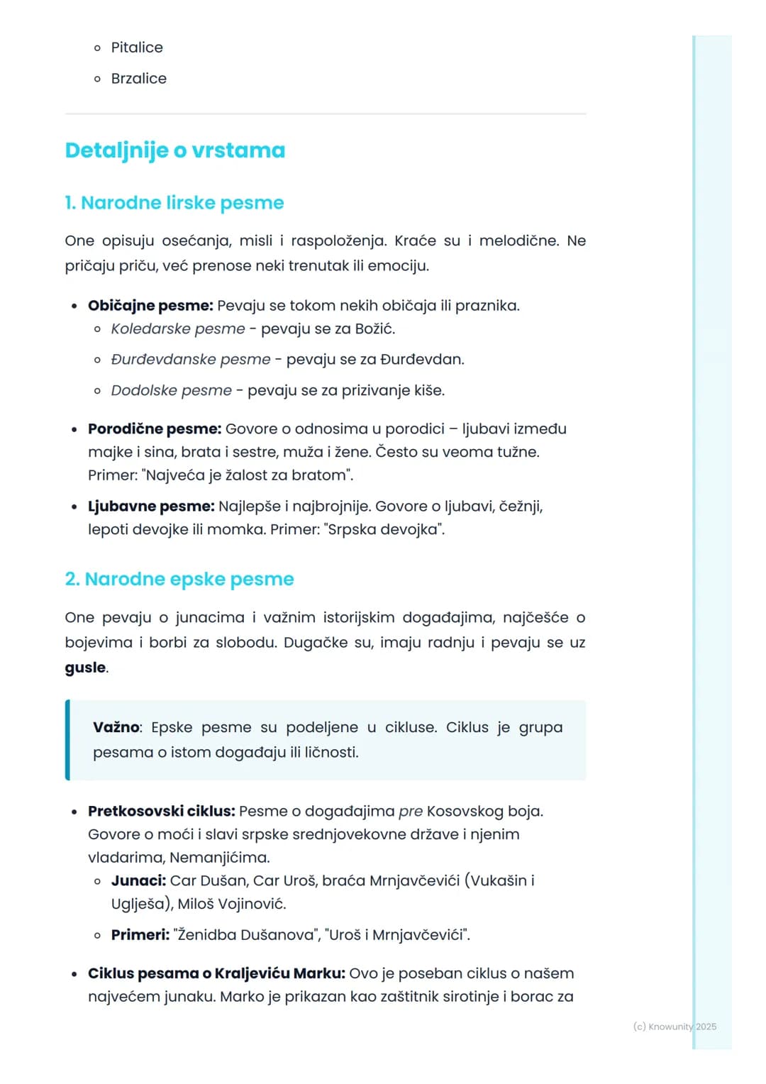 # Narodna književnost
Uvod u narodnu književnost
Narodna književnost se još zove i usmena književnost. To je zato što je
nastala u narodu,