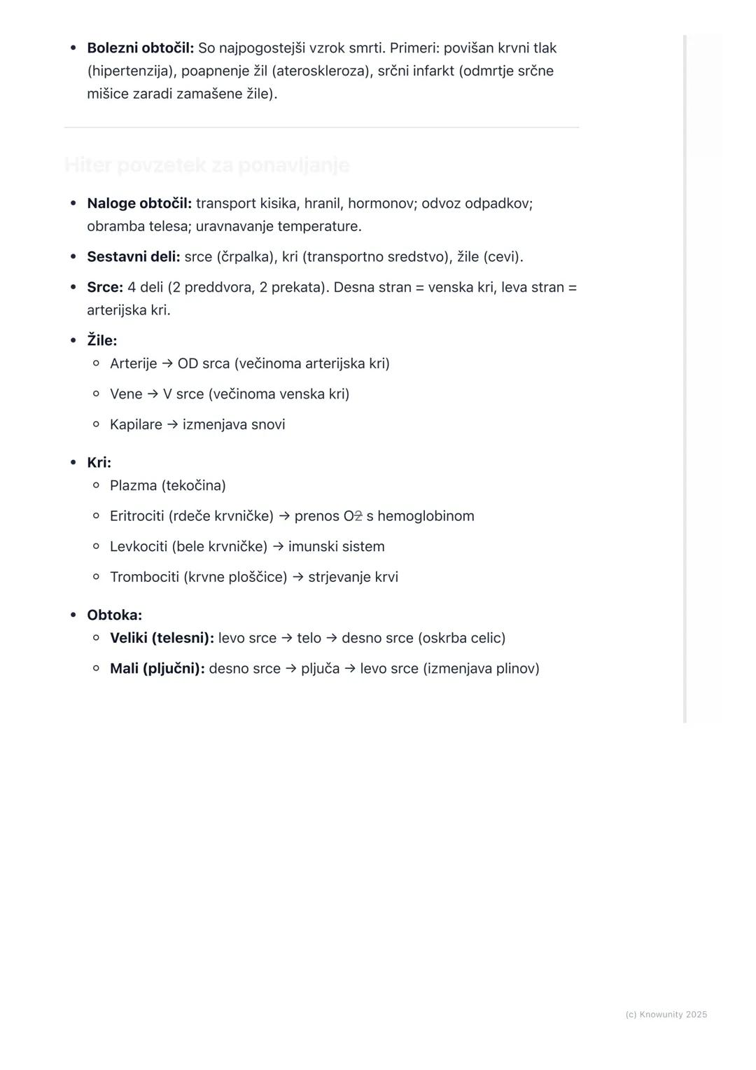 # Obtočilni sistem
Uvod v obtočilni sistem
Obtočilni sistem je transportni sistem našega telesa. Predstavljam si ga kot
mrežo cest (krvne