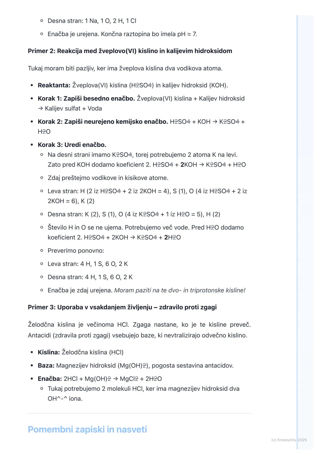 # Nevtralizacija
Uvod v nevtralizacijo
Nevtralizacija je kemijska reakcija med kislino in bazo. Pri tej reakciji nastaneta
sol in voda. Im