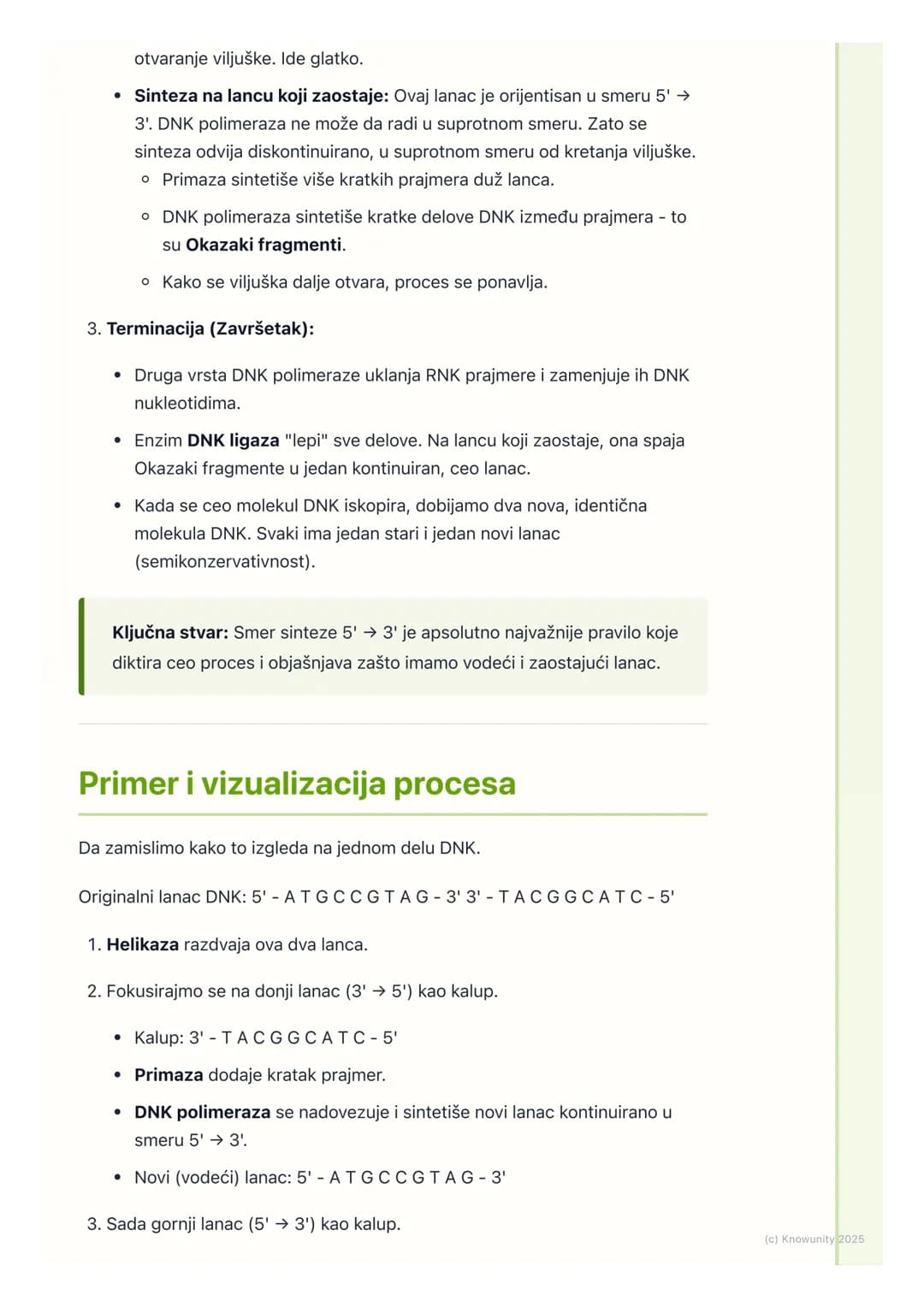 # Replikacija DNK
Uvod u replikaciju DNK
Replikacija je proces udvajanja (kopiranja) molekula DNK. Ovo je jedan od
najvažnijih procesa u ć