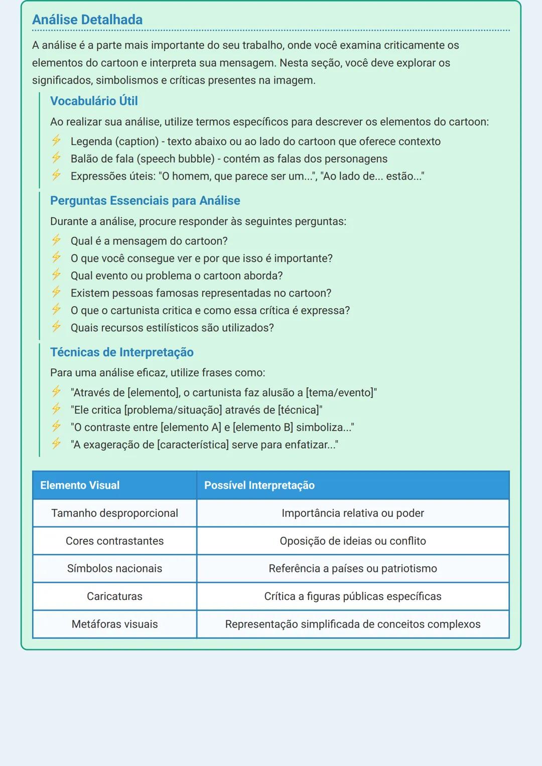 # Análise de Cartoons
Introdução à Análise de Cartoons
Os cartoons são representações visuais poderosas que comunicam mensagens sociais, p