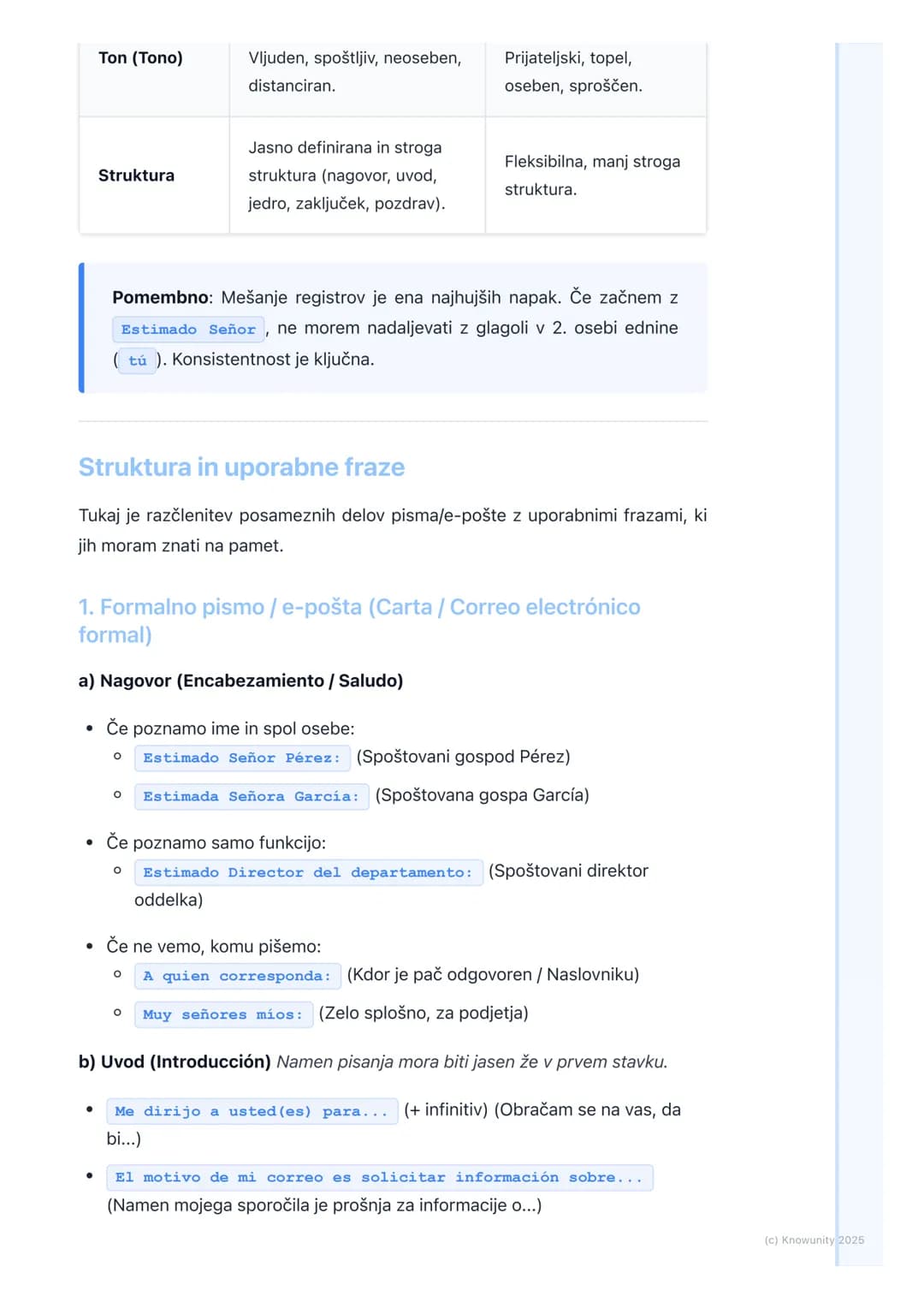 # Pisanje formalnih in
neformalnih pisem/e-pošte
Splošni pregled
Pisanje pisem in e-pošte v španščini je ključna veščina, ne samo za matur