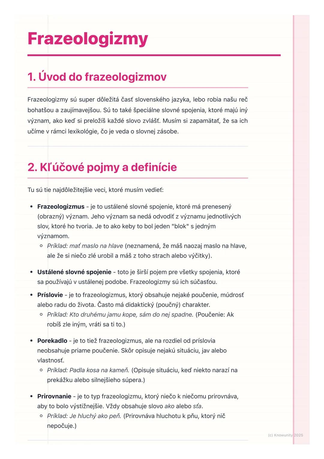 # Frazeologizmy
## 1. Úvod do frazeologizmov
Frazeologizmy sú super dôležitá časť slovenského jazyka, lebo robia našu reč
bohatšou a zaují