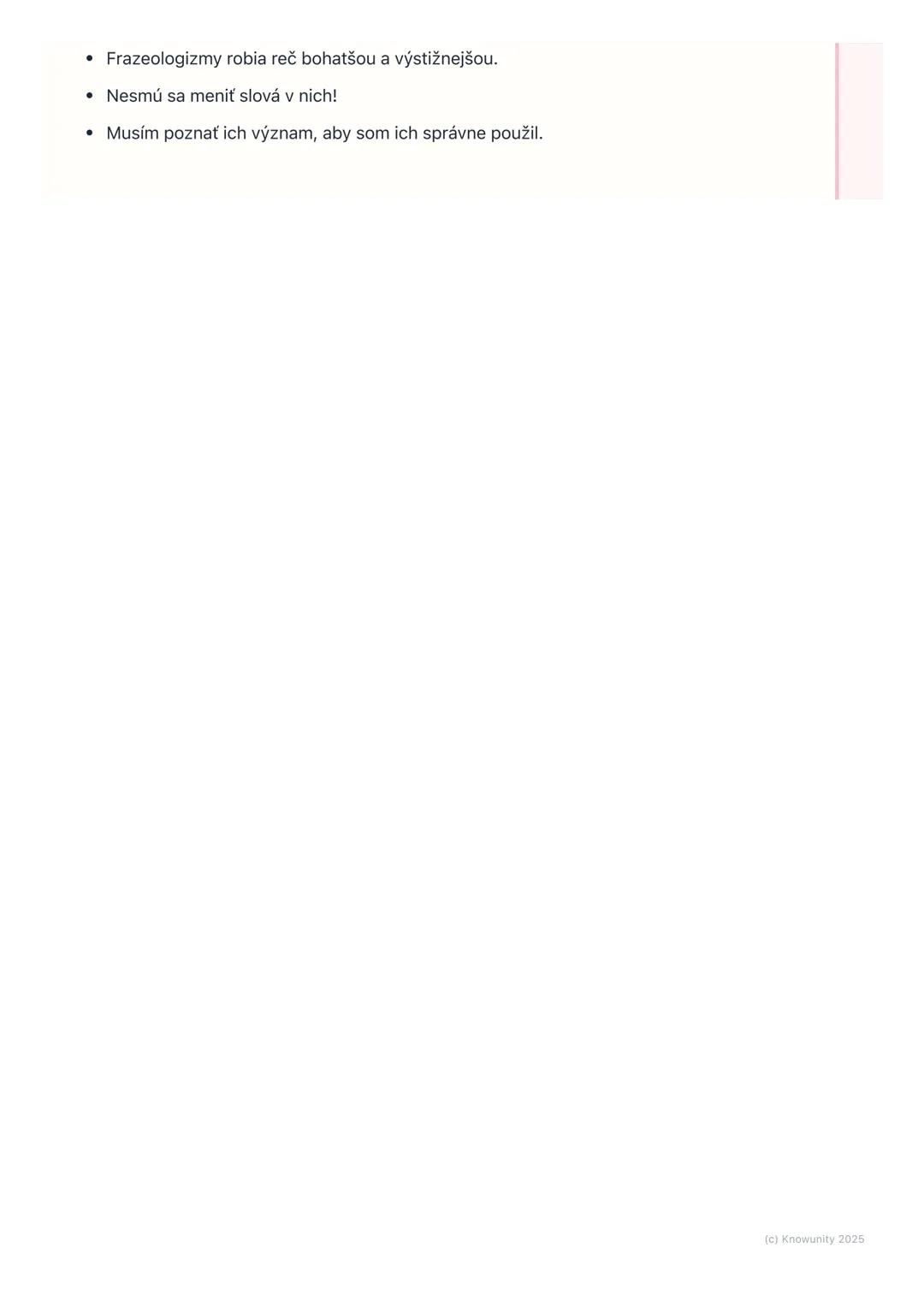 # Frazeologizmy
## 1. Úvod do frazeologizmov
Frazeologizmy sú super dôležitá časť slovenského jazyka, lebo robia našu reč
bohatšou a zaují