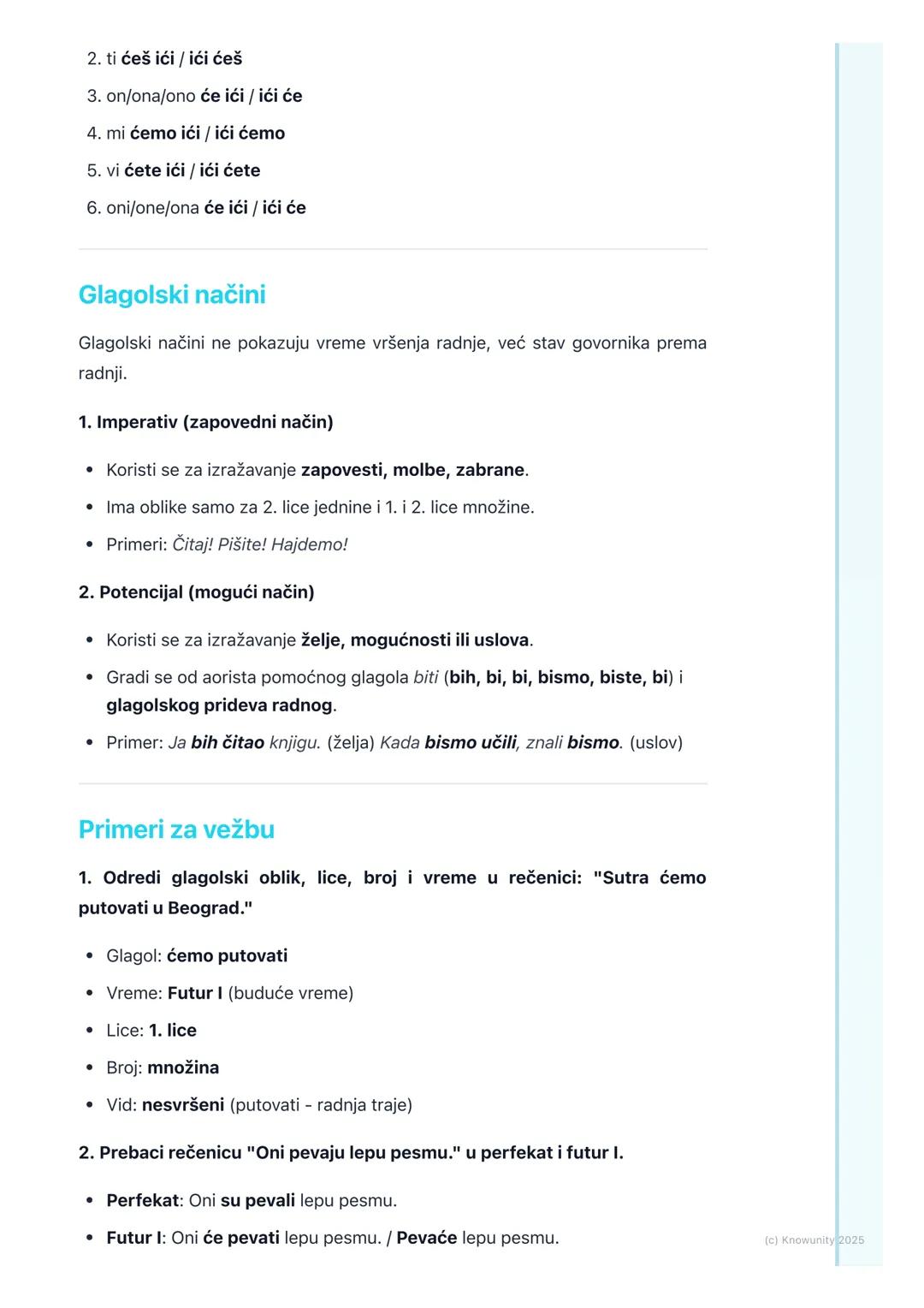 # Glagoli
## Šta su glagoli?
Glagoli su promenljive vrste reči. Oni označavaju radnju (npr. čitati, pisati,
trčati), stanje u kome se neko