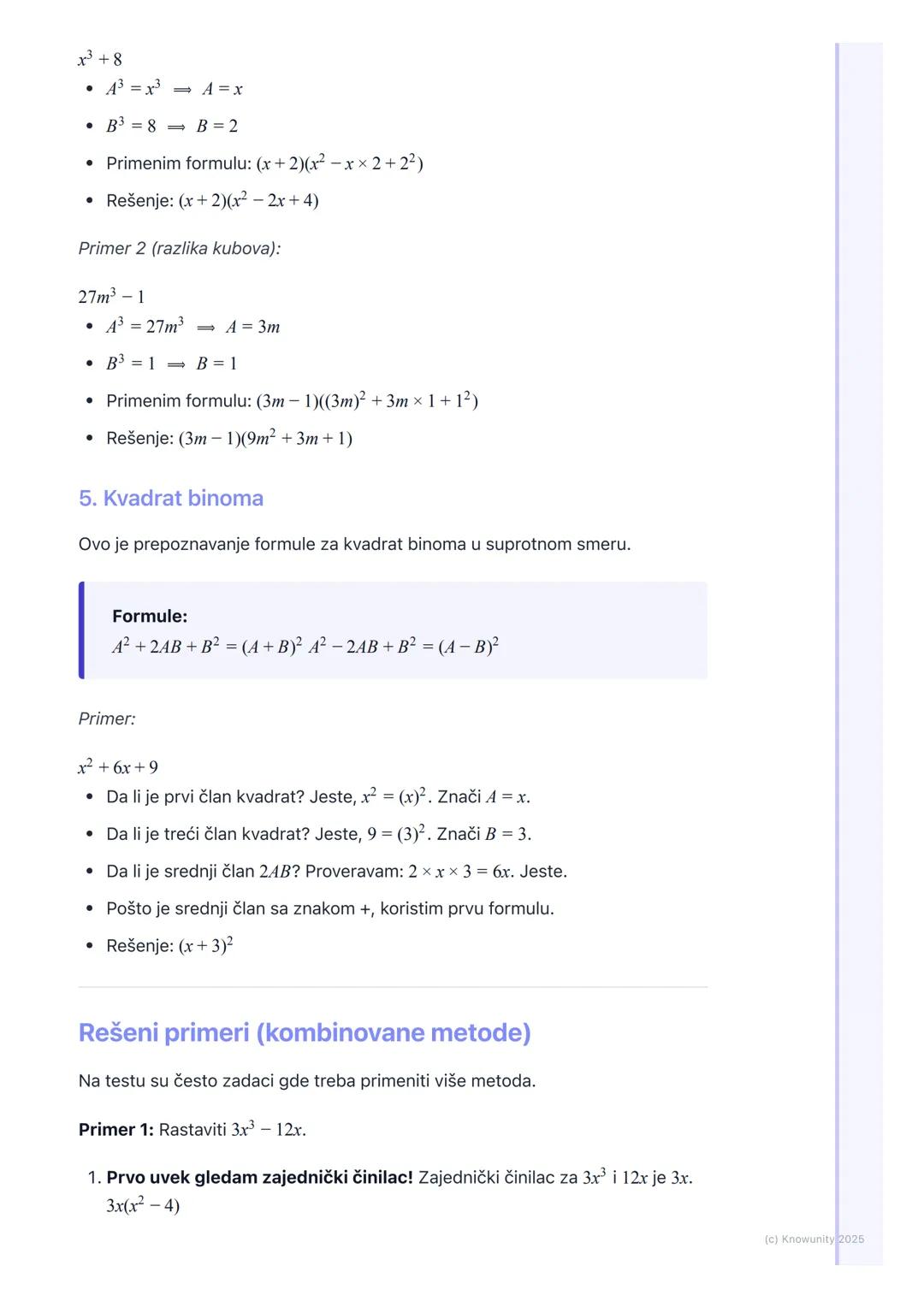 # Rastavljanje polinoma na
činioce
Uvod u rastavljanje polinoma
Rastavljanje polinoma na činioce (ili faktorizacija) je proces pisanja pol