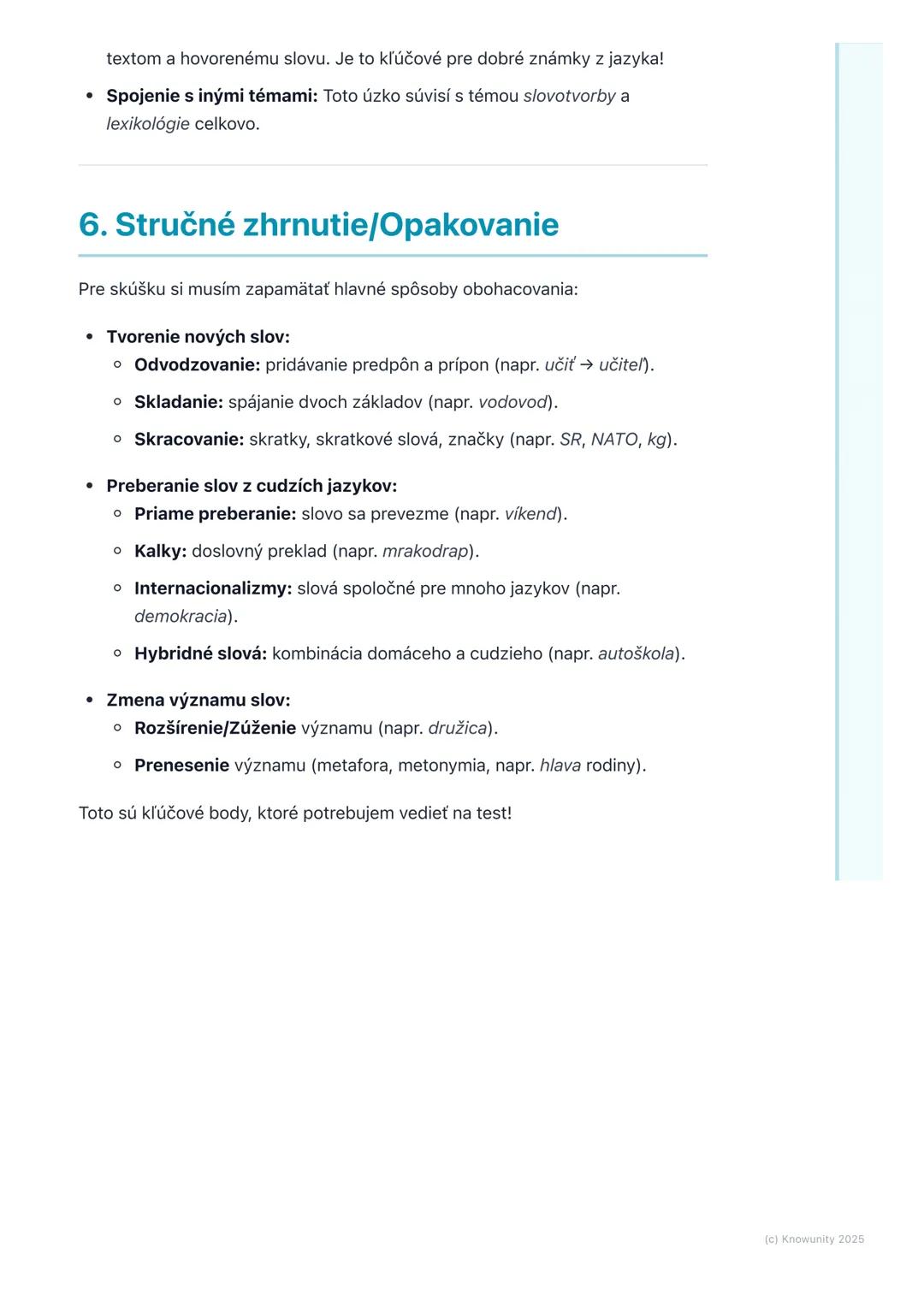 # Obohacovanie slovnej zásoby
## 1. Prehľad obohacovania slovnej zásoby
Takže, dnes sa pozrieme na to, ako sa naša slovná zásoba v slovenč